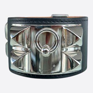 Hermes Black Swift & Palladium Hardware Collier De Chien Bracelet